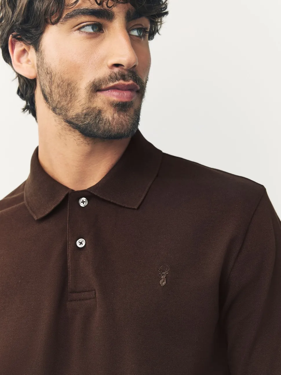 Brown Regular Fit Short Sleeve Pique Polo Shirt
