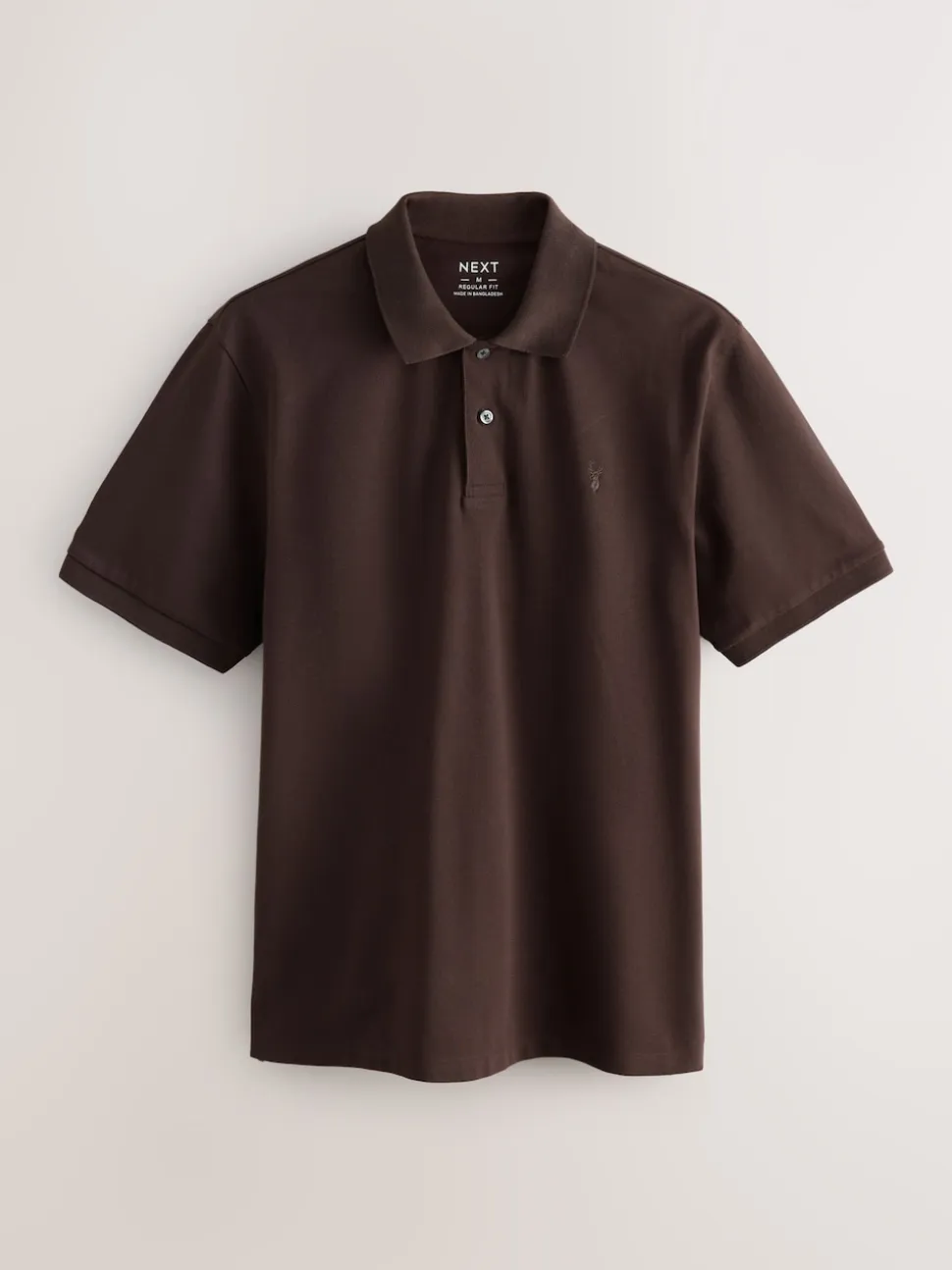 Brown Regular Fit Short Sleeve Pique Polo Shirt