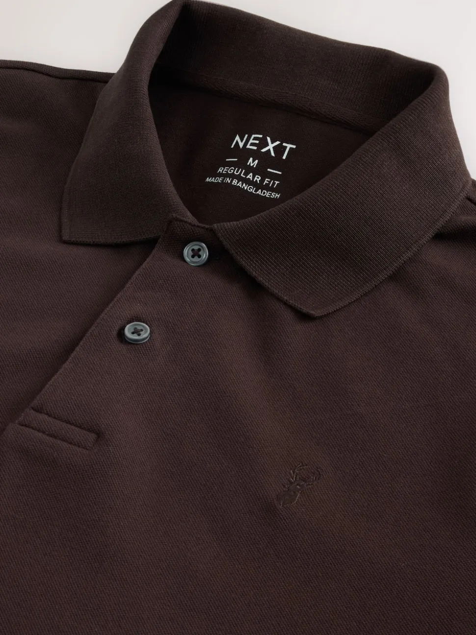 Brown Regular Fit Short Sleeve Pique Polo Shirt
