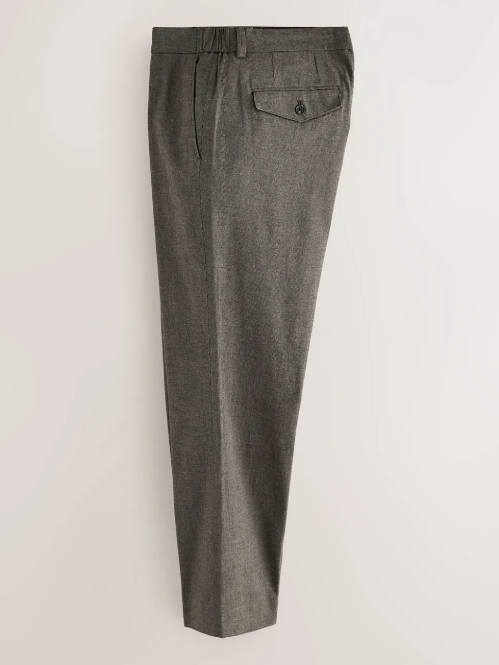 Brown Regular Fit Smart Brushed Cotton Textured Trousers