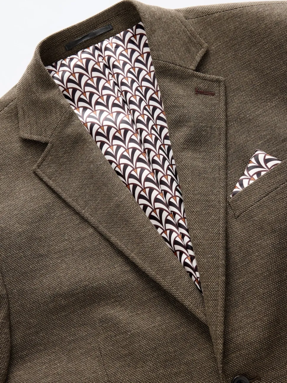 Brown Regular Fit Textured Smart Blazer