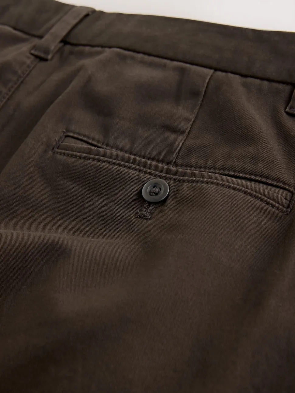 Brown Regular Tapered Fit Single Pleated Stretch Chinos Trousers