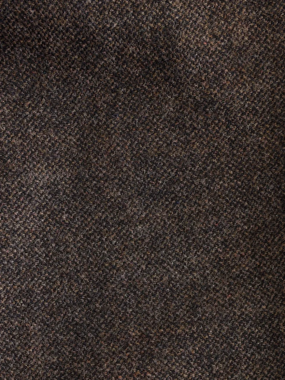Brown Regular Tapered Fit Smart Textured Trousers With Wool