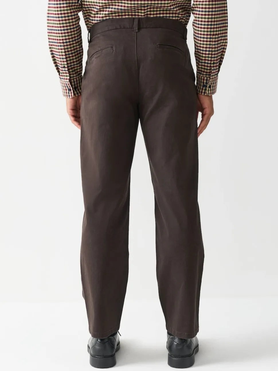 Brown Relaxed Fit Stretch Chinos Trousers