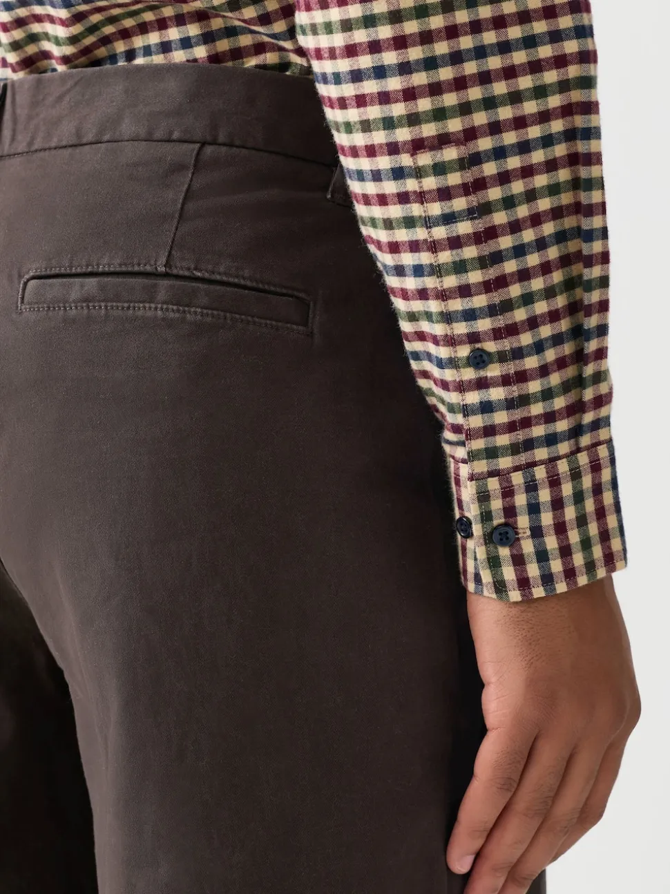 Brown Relaxed Fit Stretch Chinos Trousers