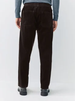 Brown Relaxed Tapered Fit Corduroy Joggers