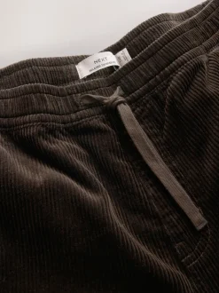 Brown Relaxed Tapered Fit Corduroy Joggers