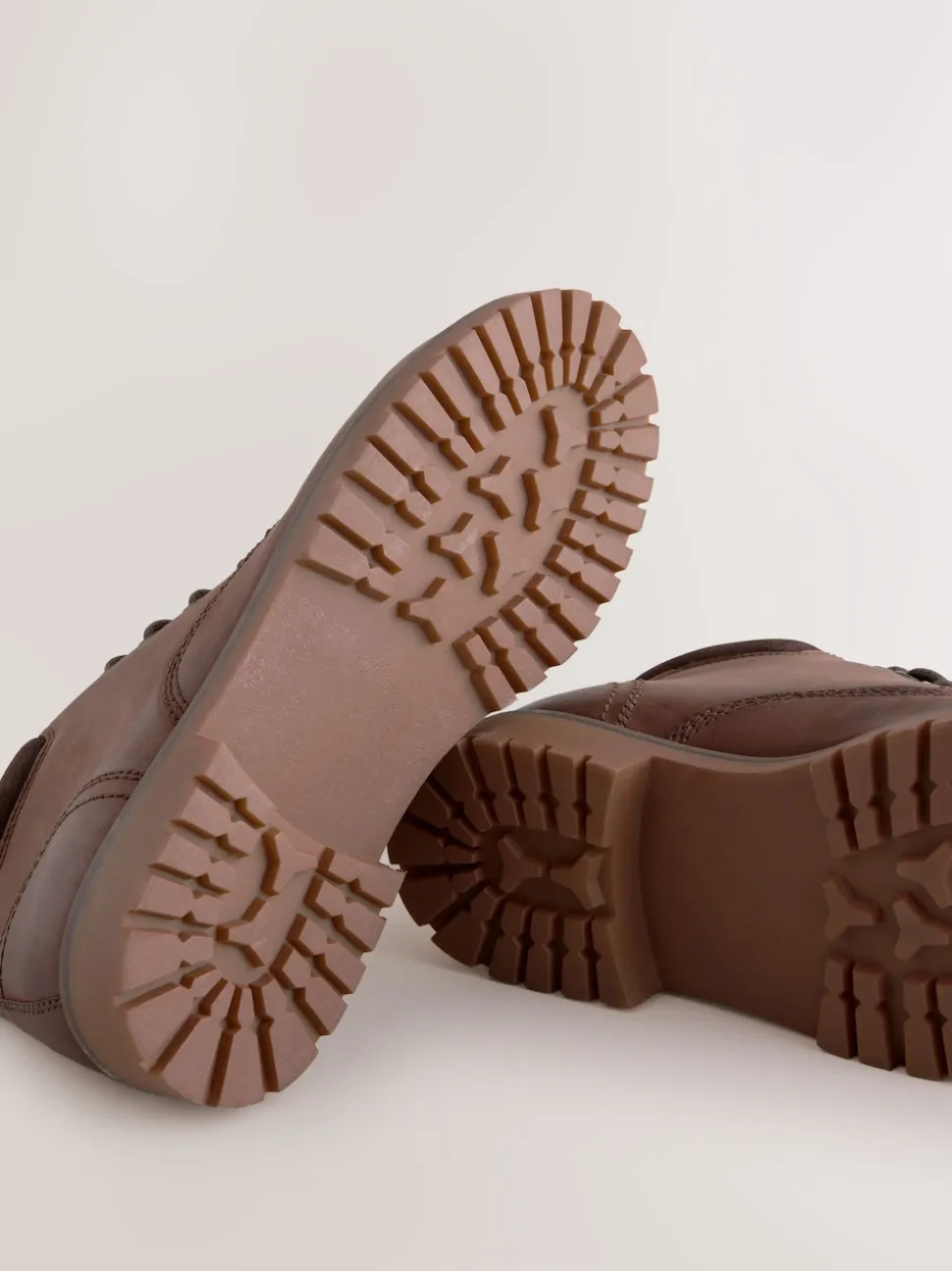 Brown Rugged Leather Ankle Boots