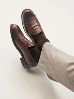 Brown Sanders for Next Leather Penny Loafers