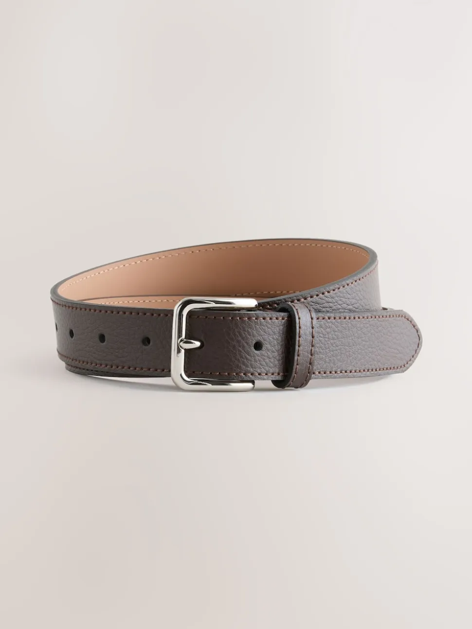 Brown Signature Casual Skinny Leather Belt