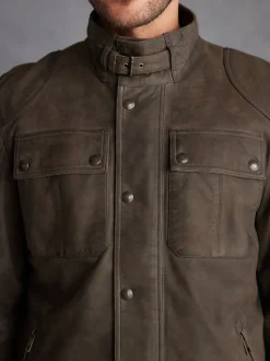 Brown Signature Four Pocket Leather Biker Jacket