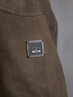 Brown Signature Four Pocket Leather Biker Jacket