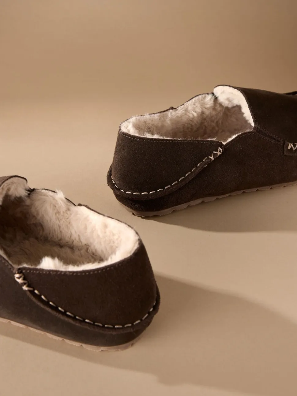 Brown Signature Kickdown Suede Moccasin Slippers