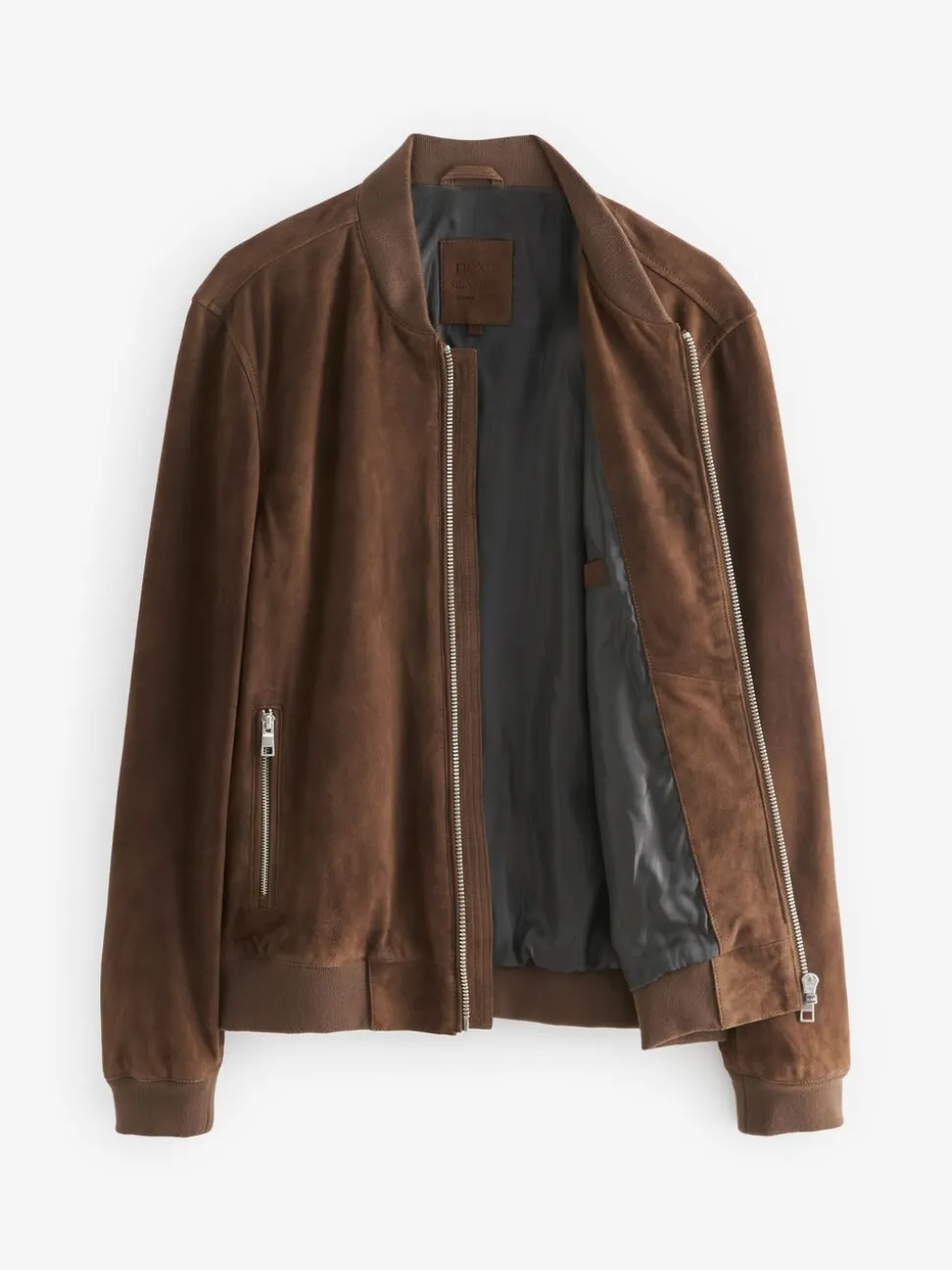 Brown Signature Suede Bomber Jacket