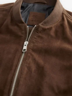 Brown Signature Suede Bomber Jacket