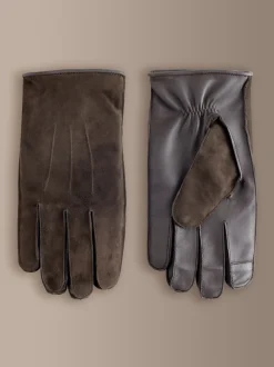 Brown Signature Suede Gloves