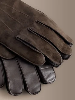 Brown Signature Suede Gloves