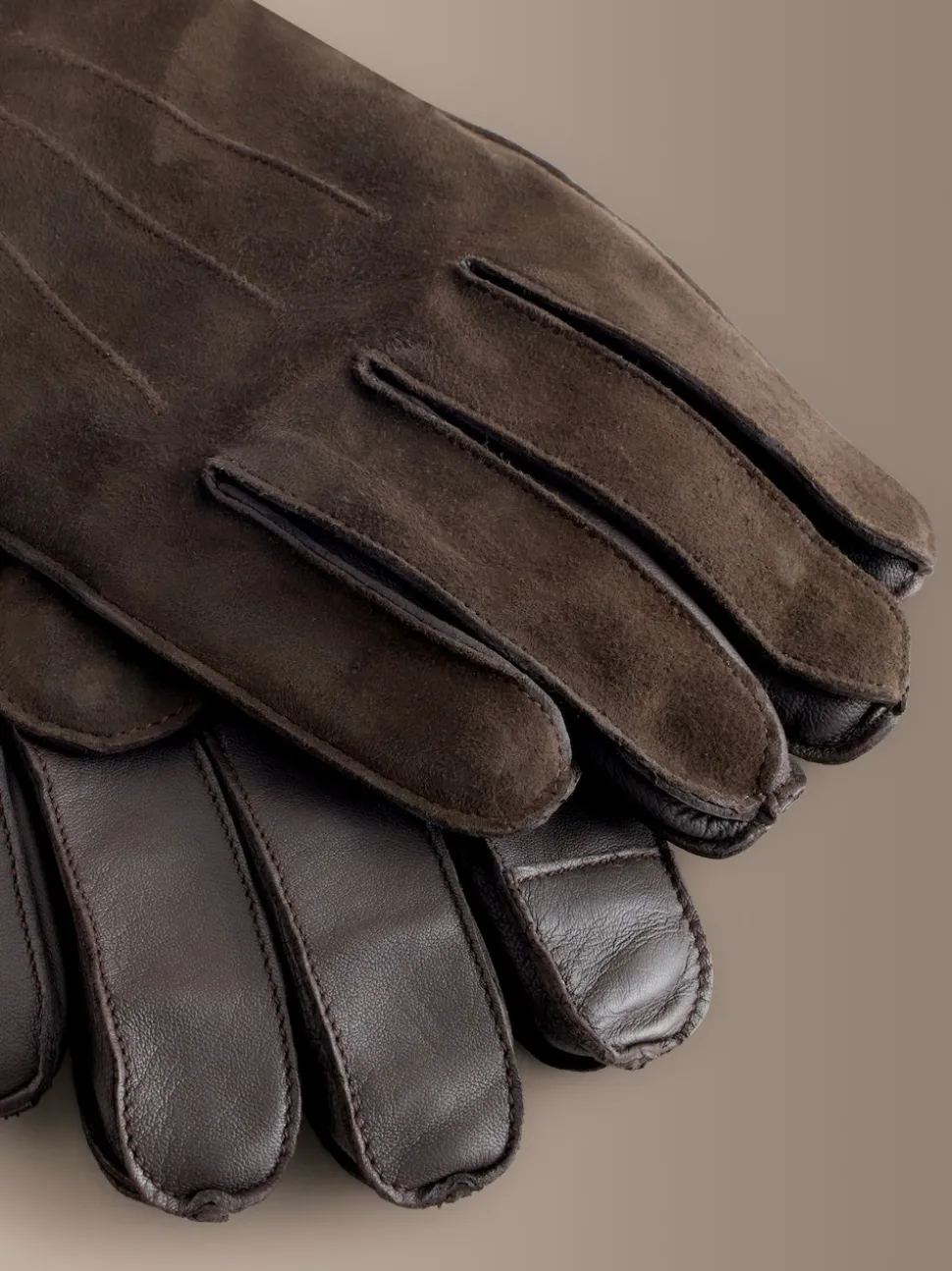 Brown Signature Suede Gloves