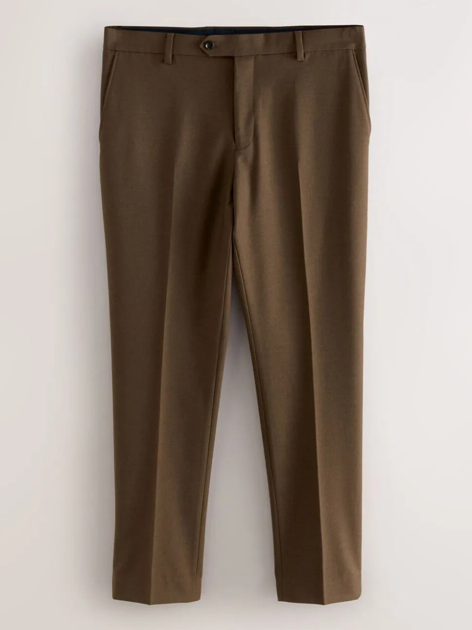 Brown Slim Fit Flannel Suit Trousers
