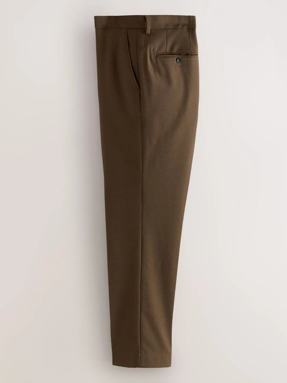Brown Slim Fit Flannel Suit Trousers