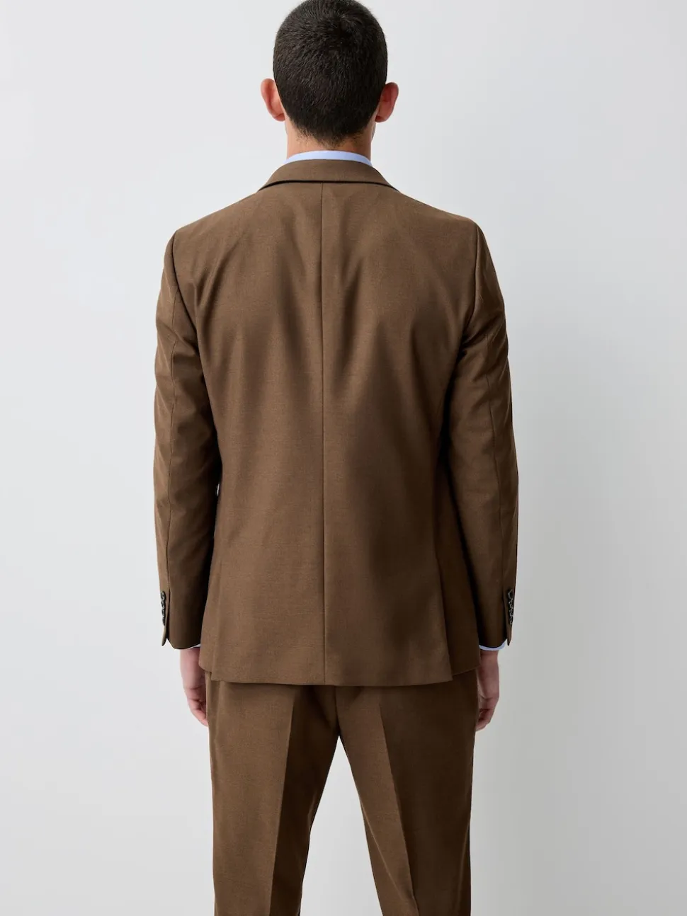 Brown Slim Fit Flannel Suit Jacket