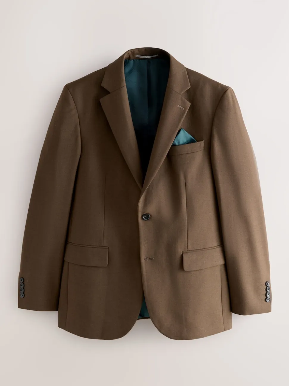 Brown Slim Fit Flannel Suit Jacket