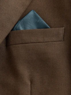 Brown Slim Fit Flannel Suit Jacket