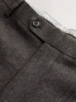 Brown Slim Fit Signature Cerruti Italian Wool Puppytooth Suit Trousers