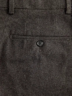 Brown Slim Fit Signature Cerruti Italian Wool Puppytooth Suit Trousers