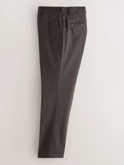 Brown Slim Fit Signature Cerruti Italian Wool Puppytooth Suit Trousers