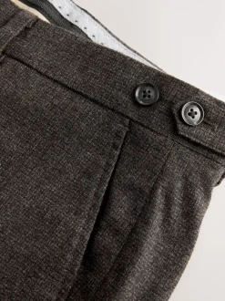 Brown Slim Fit Signature Cerruti Italian Wool Puppytooth Suit Trousers