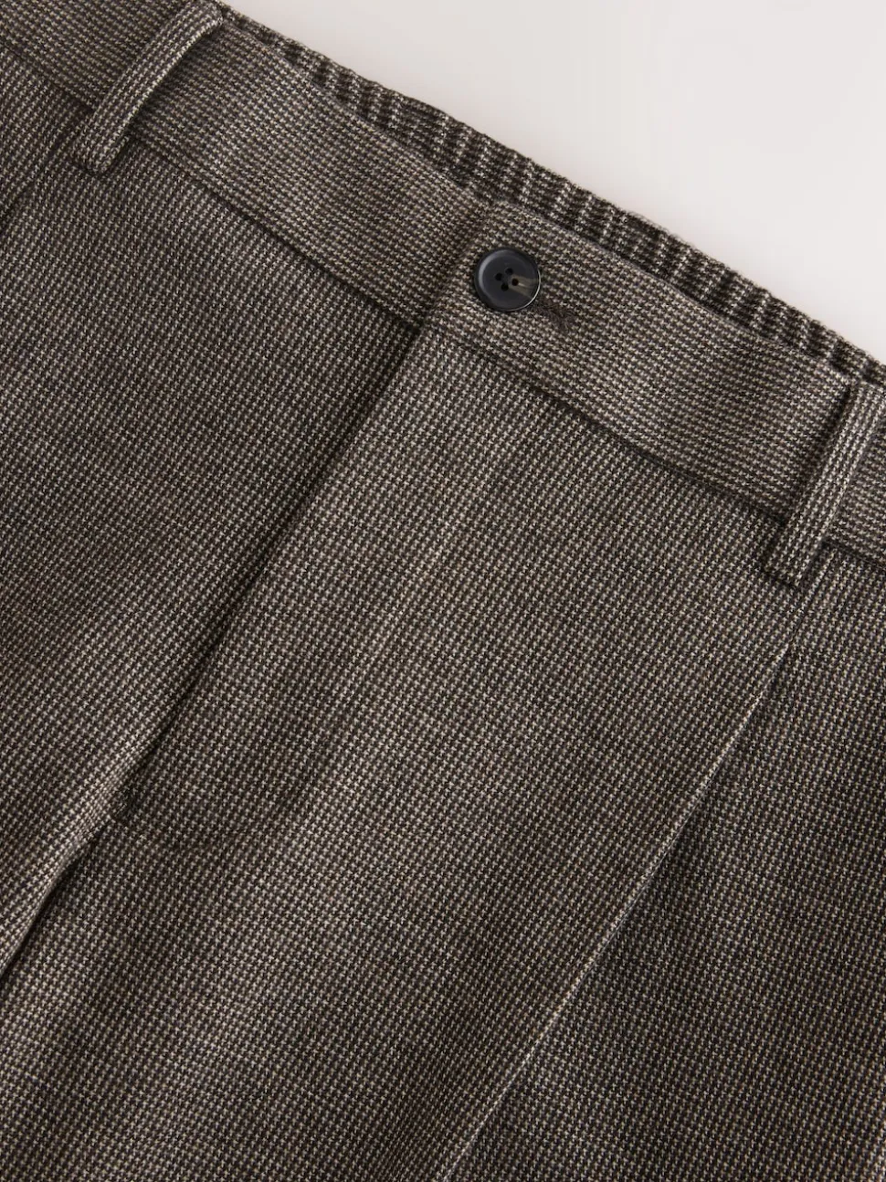 Brown Slim Fit Smart Elasticated Back Textured Trousers with Stretch