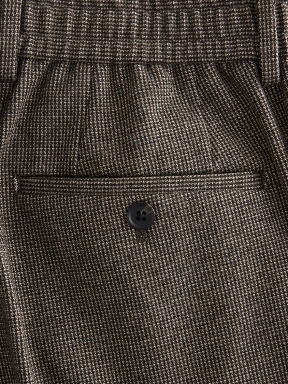 Brown Slim Fit Smart Elasticated Back Textured Trousers with Stretch