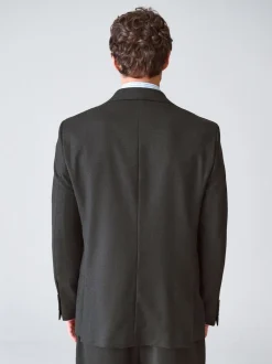 Brown Slim Fit Wool Blend Suit Jacket