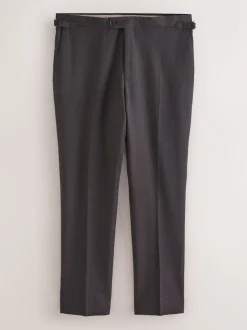 Brown Slim Fit Wool Blend Suit Trousers