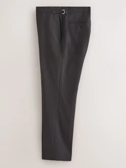Brown Slim Fit Wool Blend Suit Trousers