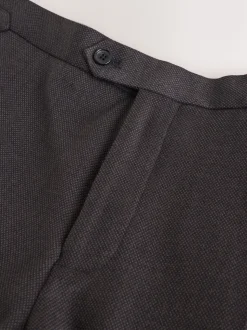 Brown Slim Fit Wool Blend Suit Trousers