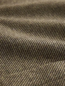 Brown Smart Textured Twill Chore Jacket With Wool