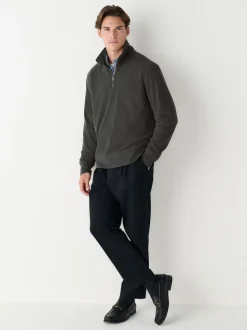 Brown Soft Touch Quarter Zip Neck Fleece