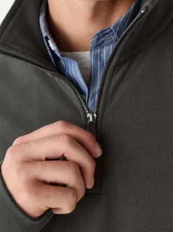 Brown Soft Touch Quarter Zip Neck Fleece