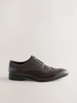 Brown Standard Fit Brogue Shoes