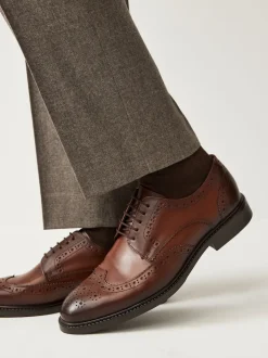 Brown Standard Fit Leather Derby Brogues