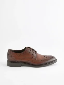Brown Standard Fit Leather Derby Brogues