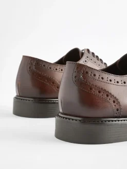 Brown Standard Fit Leather Derby Brogues