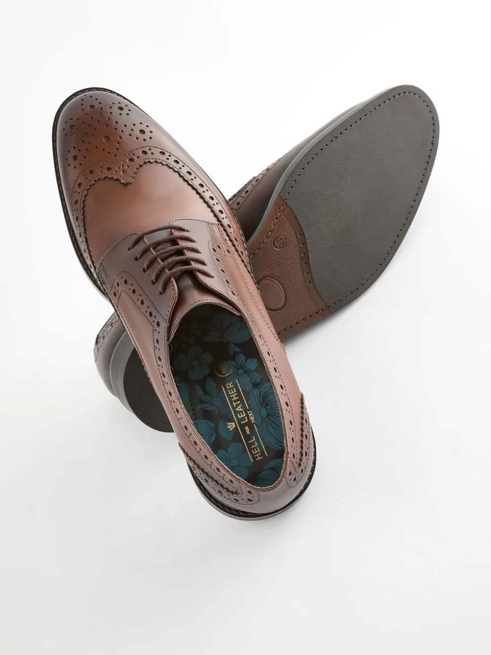 Brown Standard Fit Leather Derby Brogues