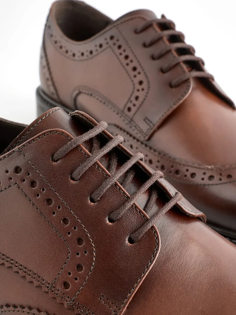 Brown Standard Fit Leather Derby Brogues