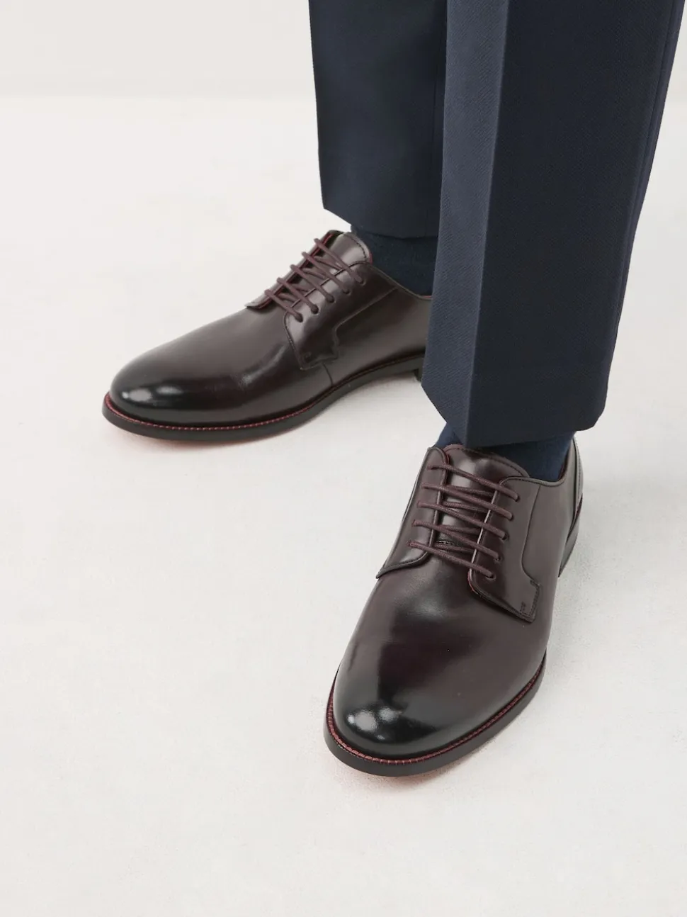 Brown Standard Fit Signature Leather Sole Derby Shoes