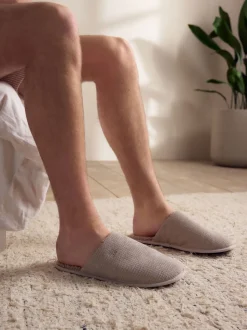 Brown Stripe Mule Slippers