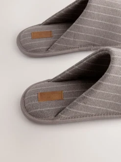 Brown Stripe Mule Slippers