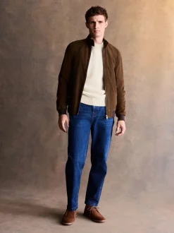 Brown Suede Harrington Jacket